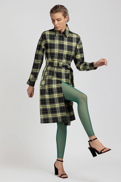 Оригинальные облегающие брюки VASSA&Co, пол женский, цвет зеленый