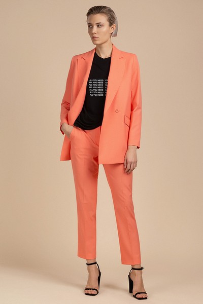 Зауженные базовые брюки VASSA&Co, пол женский, цвет розовый