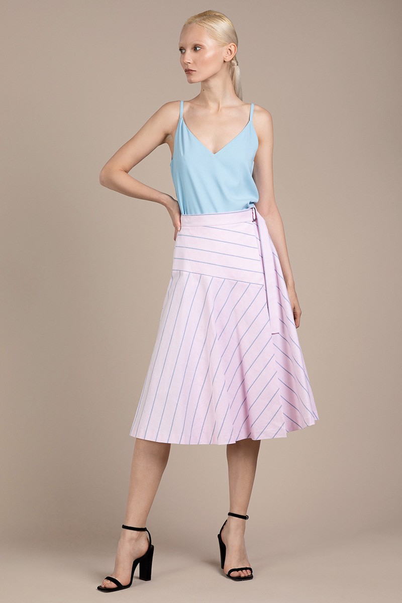 Расклешенная юбка из хлопка VASSA&Co, пол женский, цвет розовый