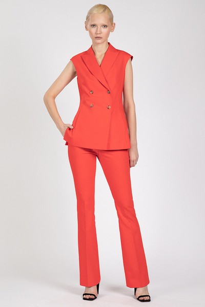 Брюки расклешенные от колена VASSA&Co, пол женский, цвет красный