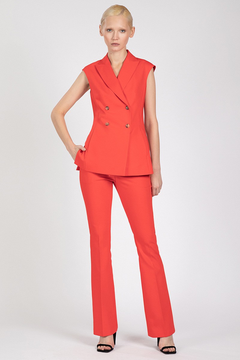 Брюки расклешенные от колена VASSA&Co, пол женский, цвет красный