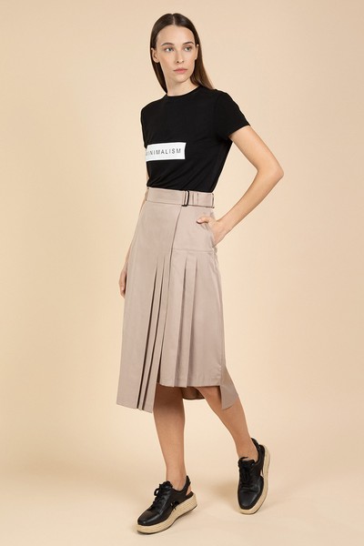 Юбка асимметричного кроя VASSA&Co, пол женский, цвет бежевый