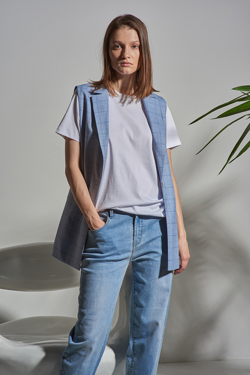 Vest female ЖИЛЕТ ЖЕНСКИЙ VASSA CODE Голубой