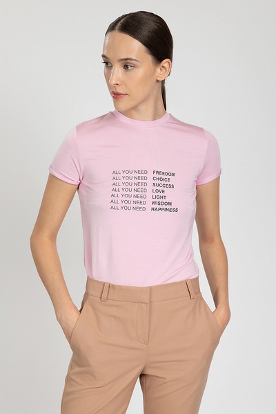 Футболка женская с принтом VASSA&Co, пол женский, цвет розовый