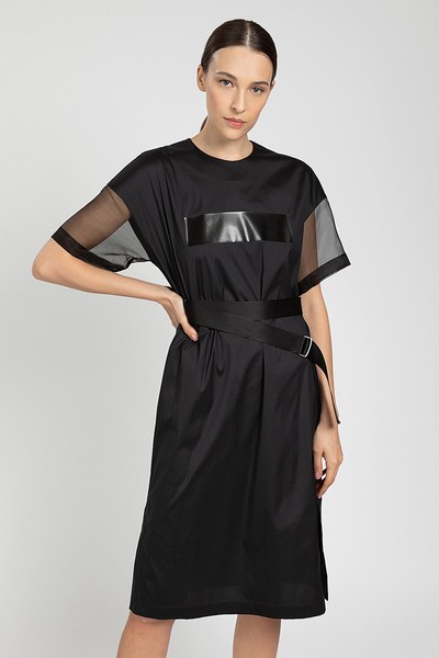 Платье в спортивном стиле VASSA&Co, пол женский, цвет черный