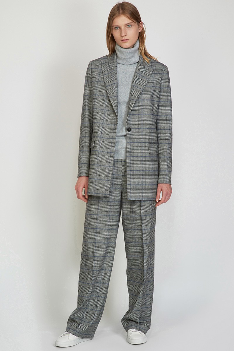 Жакет прямой серого цвета в клетку VASSA CODE, пол женский, цвет серый