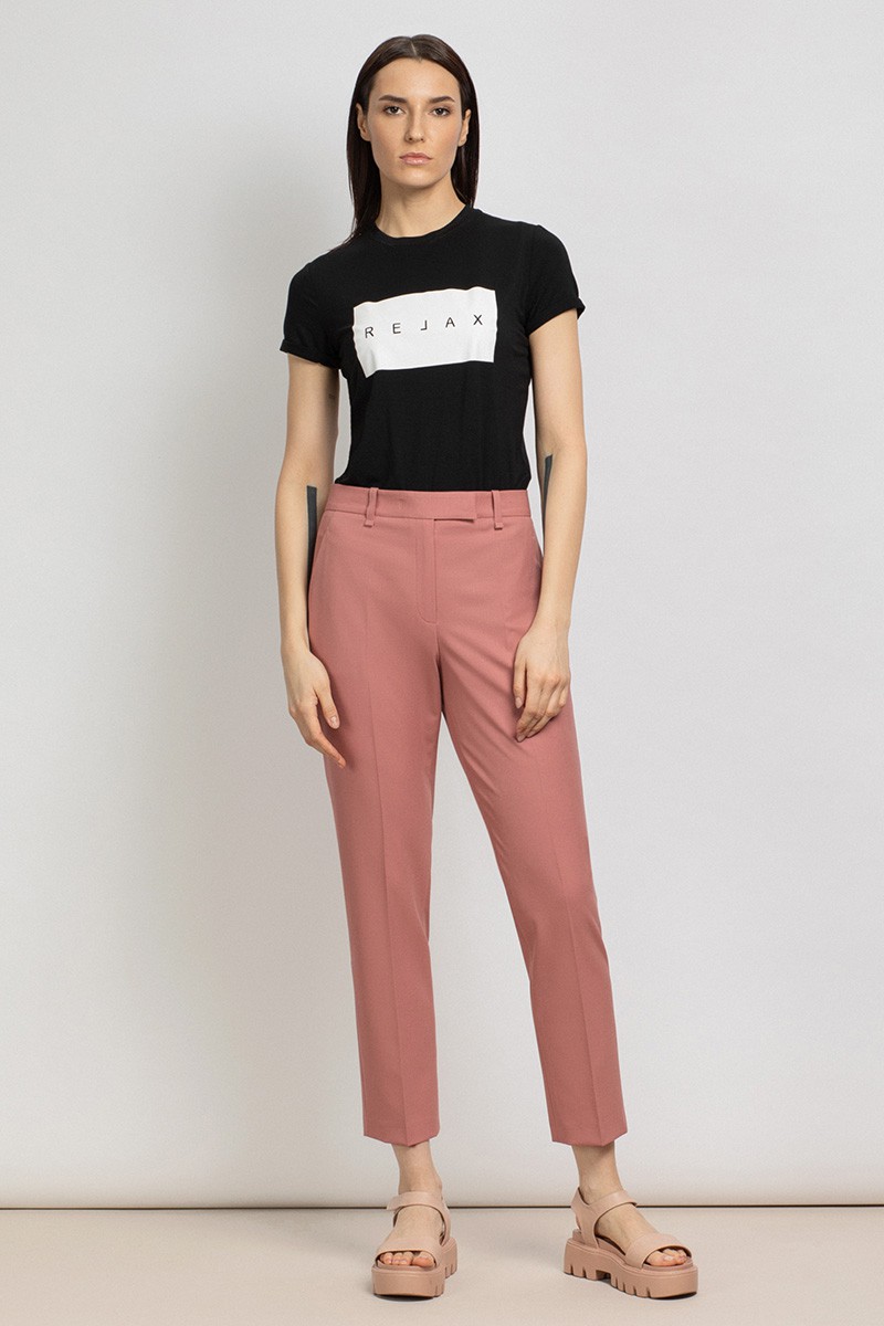 Зауженные базовые брюки VASSA&Co, пол женский, цвет розовый