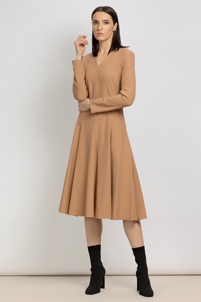 Платье с расклешенным подолом VASSA&Co, пол женский, цвет бежевый
