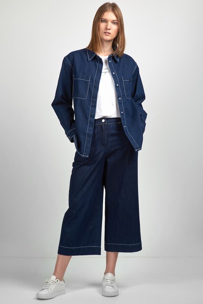 Джинсовая рубашка VASSA CODE, пол женский, цвет синий