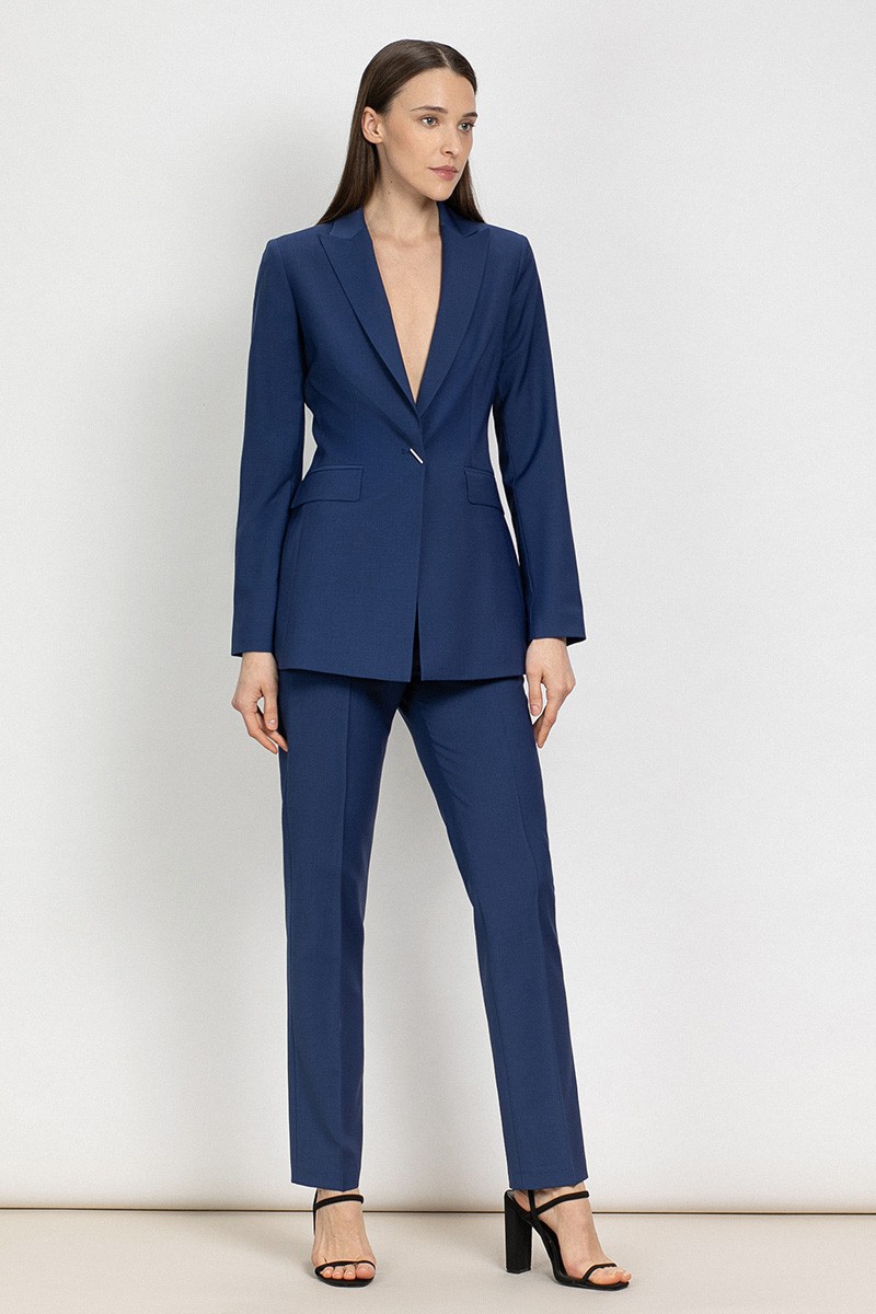 Приталенный жакет VASSA&Co, пол женский, цвет синий