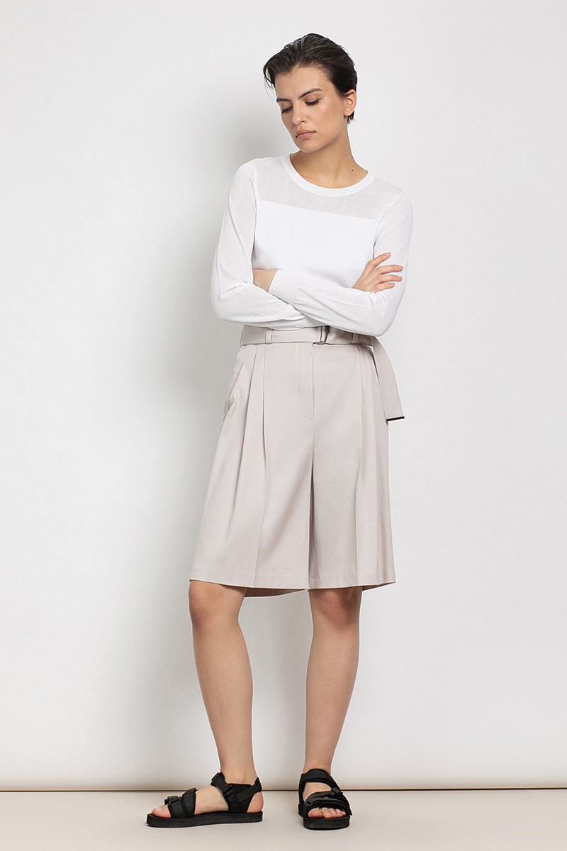 Шорты с завышенной талией VASSA&Co, пол женский, цвет коричневый