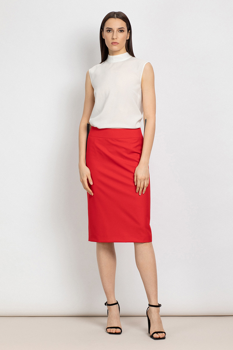 Классическая юбка зауженного силуэта VASSA&Co, пол женский, цвет красный