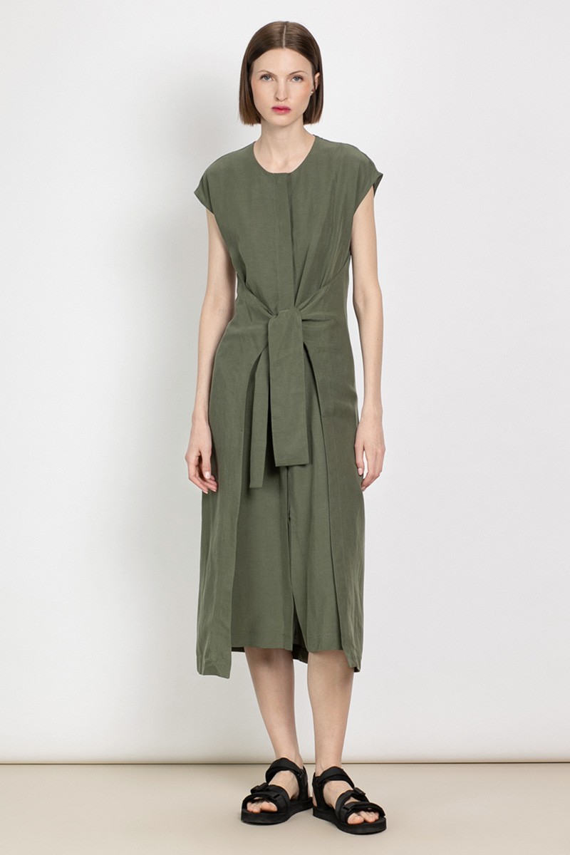 Платье с отлетными деталями VASSA&Co, пол женский, цвет зеленый