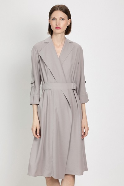 Платье приталенного силуэта VASSA&Co, пол женский, цвет бежевый