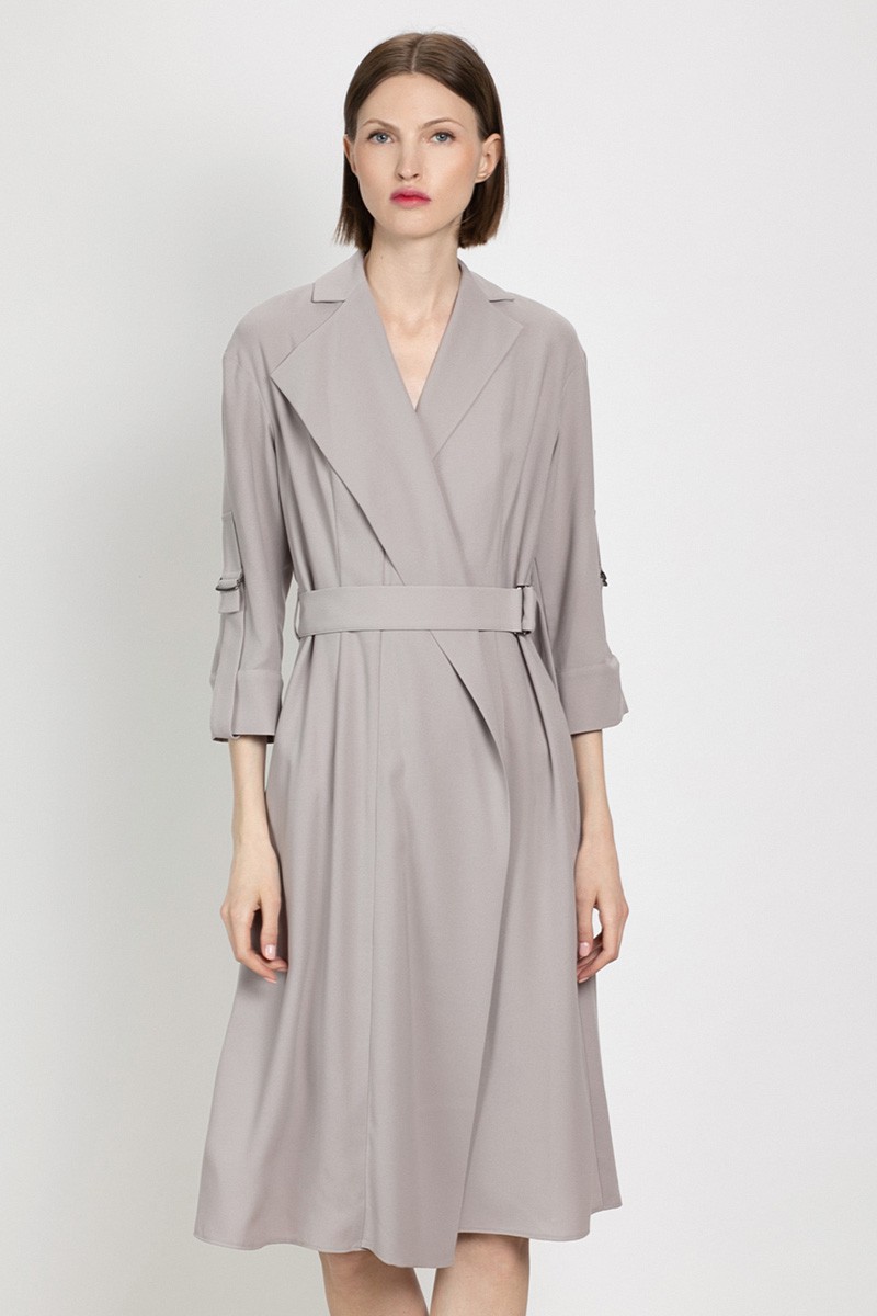 Платье приталенного силуэта VASSA&Co, пол женский, цвет бежевый