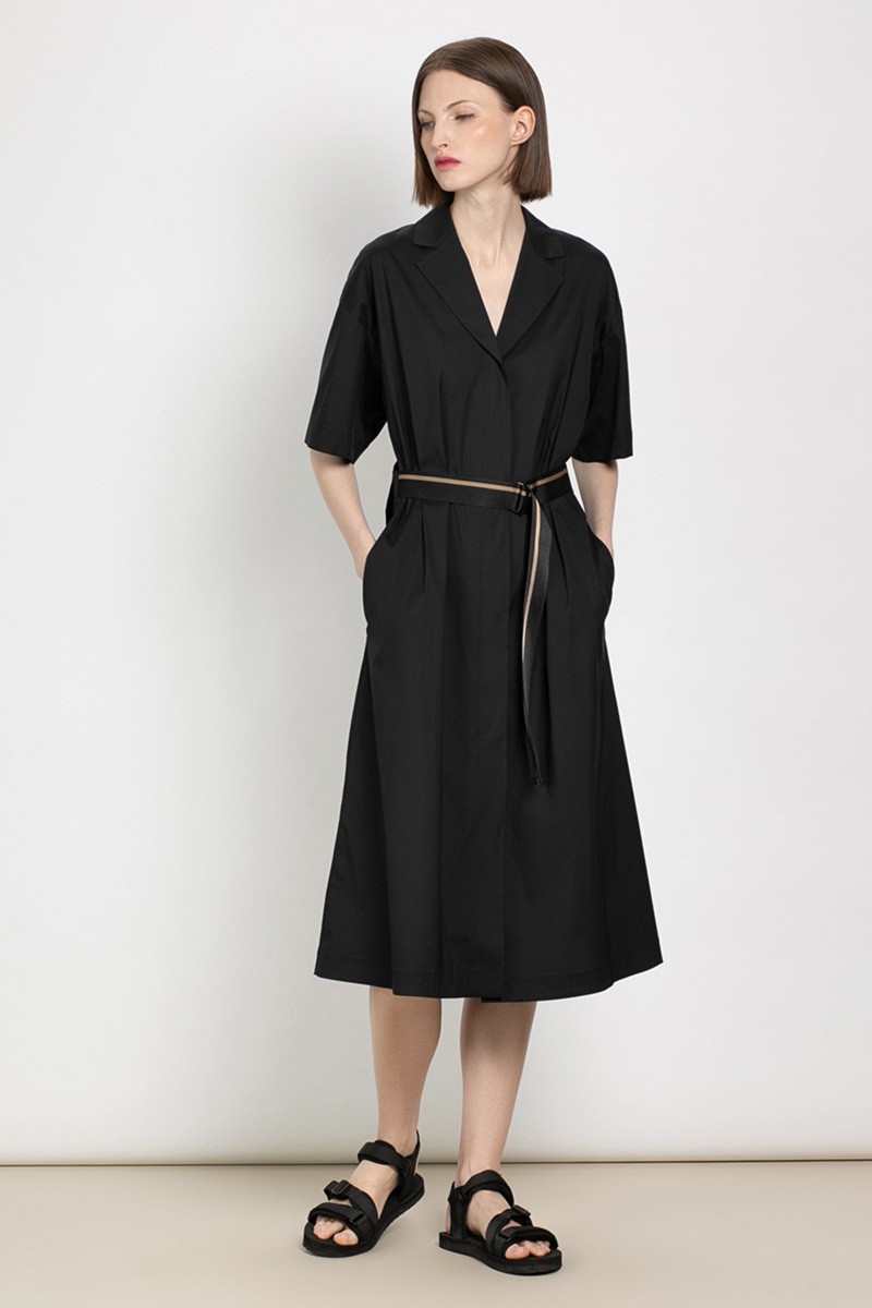 Платье с коротким рукавом VASSA&Co, пол женский, цвет черный