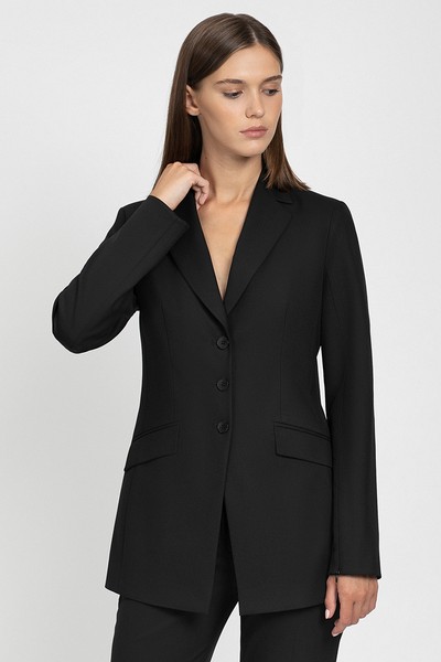 Жакет приталенного кроя VASSA&Co, пол женский, цвет черный