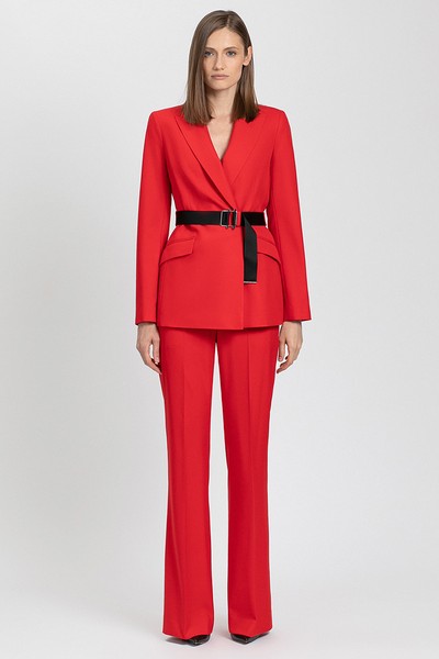 Брюки клеш VASSA&Co, пол женский, цвет красный
