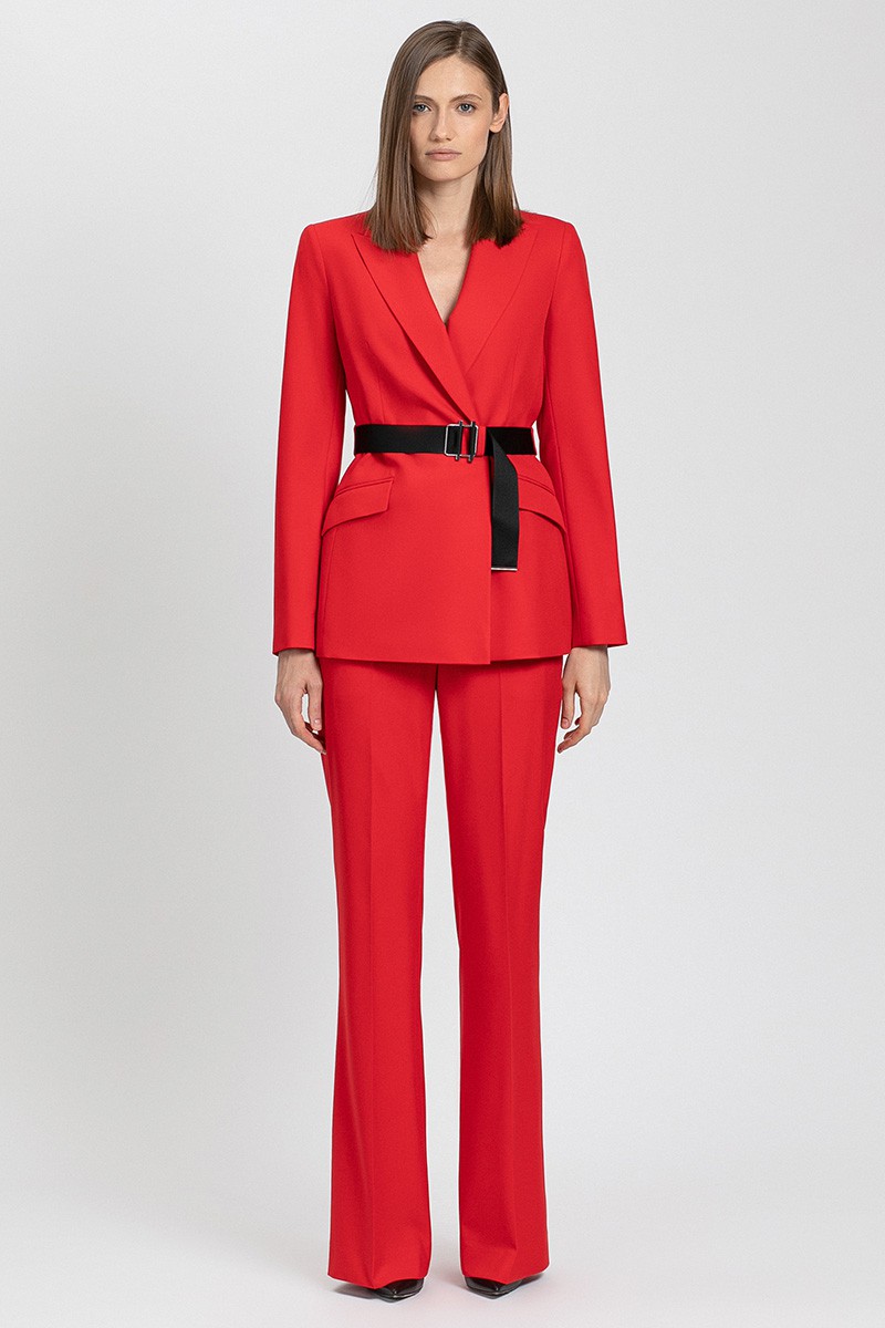 Брюки клеш VASSA&Co, пол женский, цвет красный