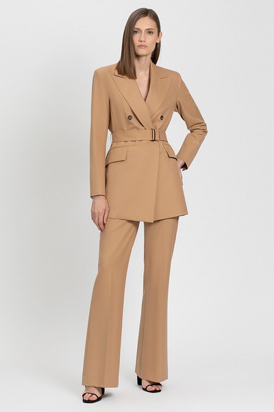 Брюки клеш VASSA&Co, пол женский, цвет бежевый