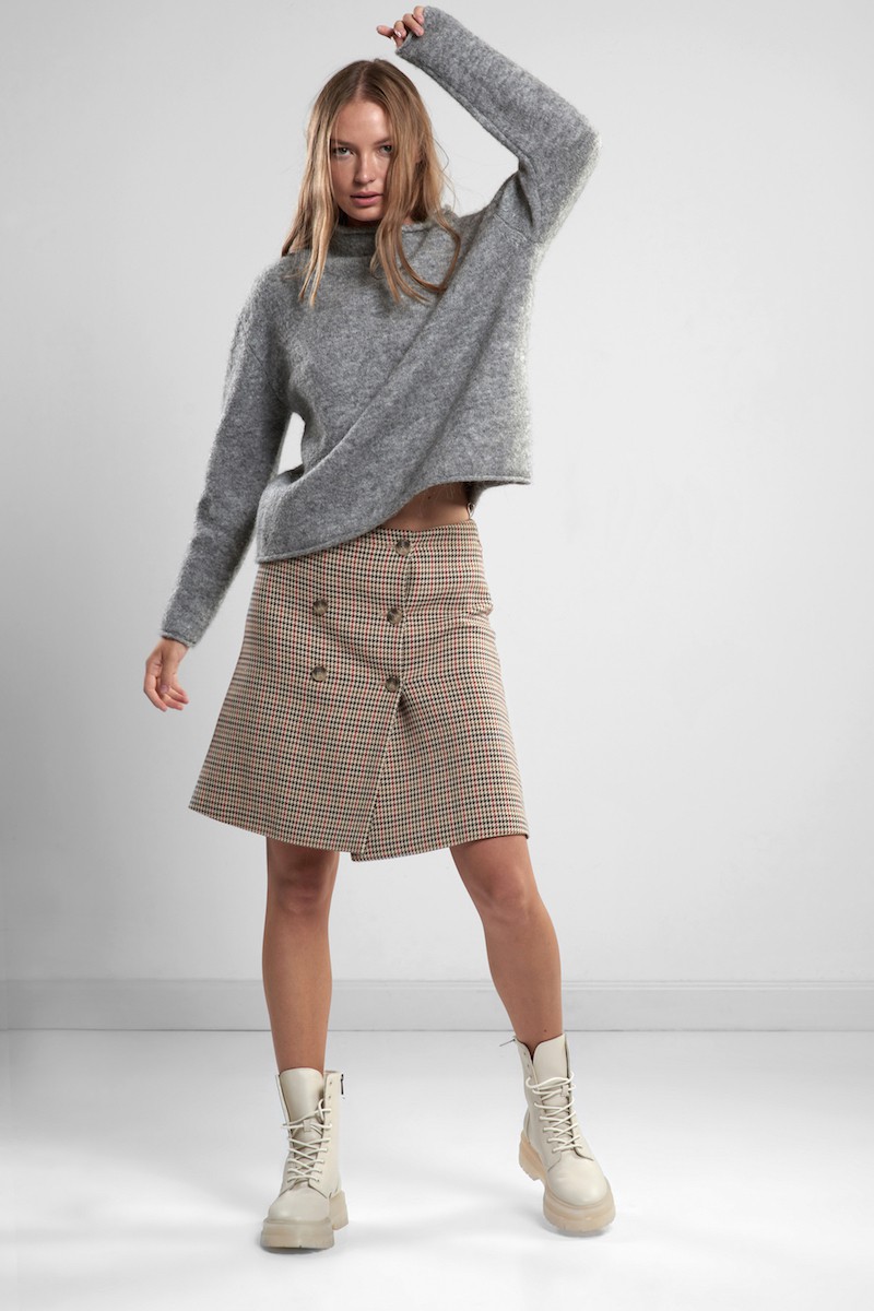 Юбка с запахом VASSA CODE, пол женский, цвет коричневый