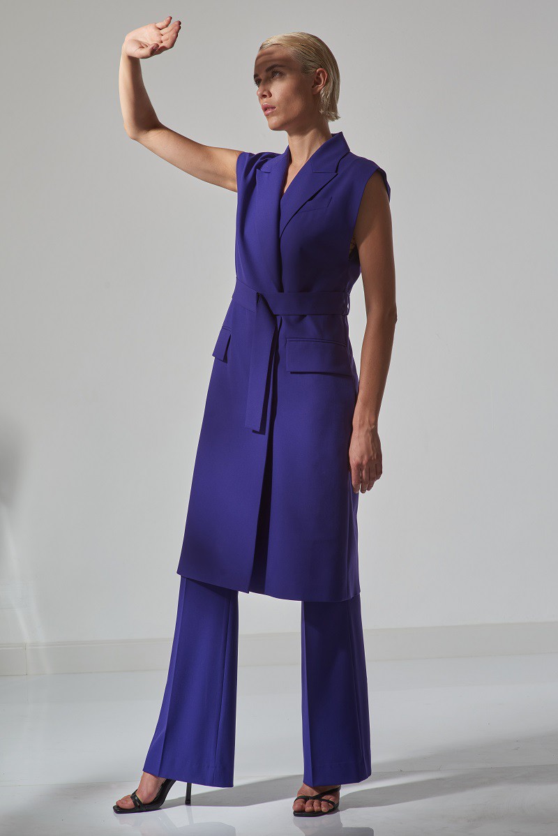 Удлиненный жилет VASSA&Co, пол женский, цвет фиолетовый