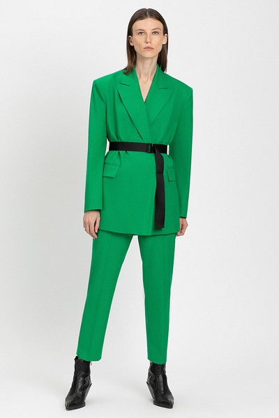 Брюки VASSA&Co, пол женский, цвет зеленый