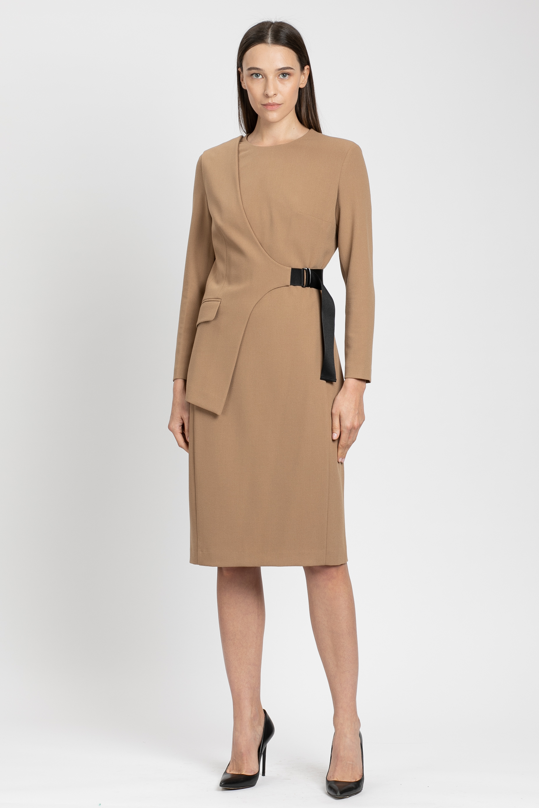 Dress female ПЛАТЬЕ VASSA&Co Brown