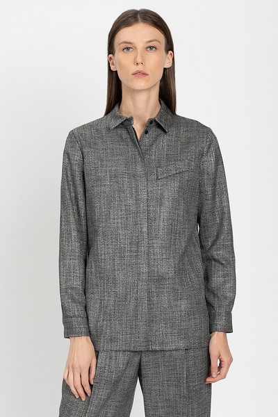 Блузка прямого силуэта VASSA&Co, пол женский, цвет черный