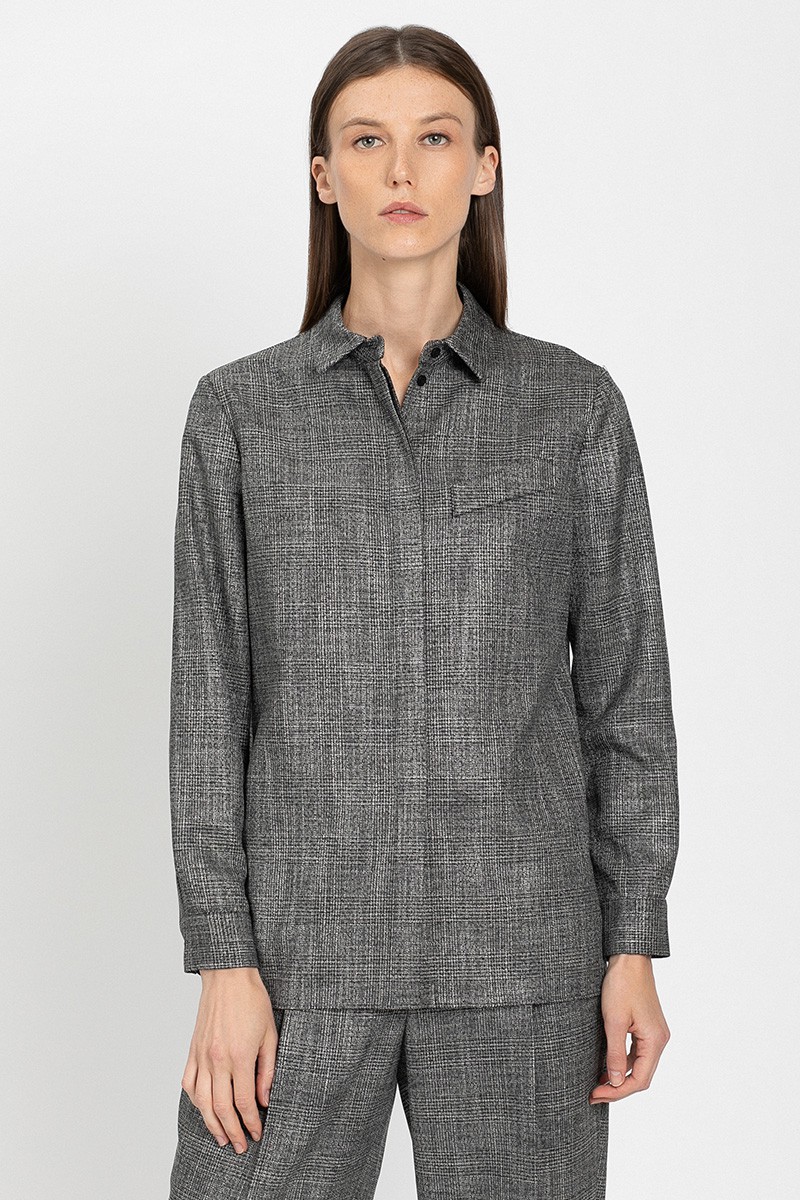 Блузка прямого силуэта VASSA&Co, пол женский, цвет черный