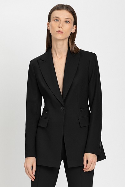 Жакет приталенного кроя VASSA&Co, пол женский, цвет черный