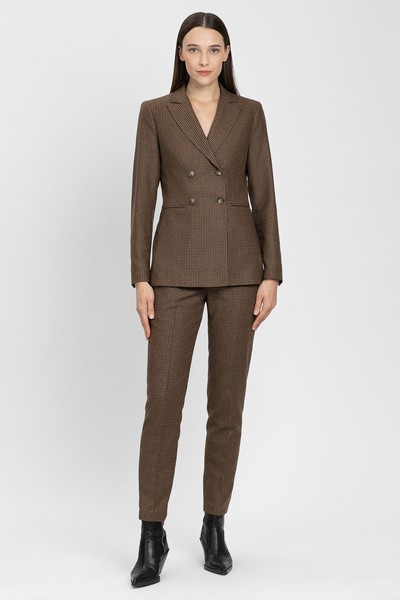 Брюки классические VASSA&Co, пол женский, цвет коричневый