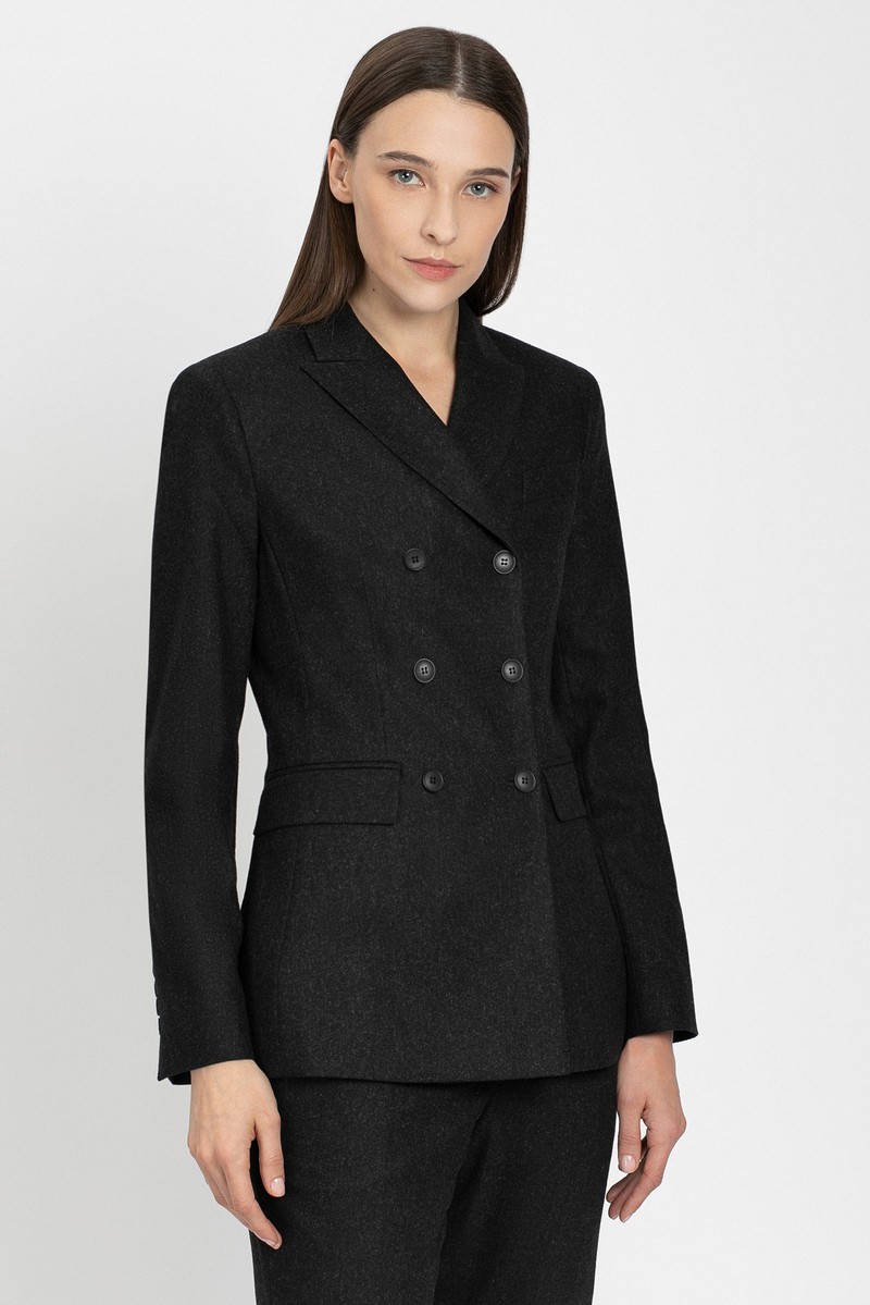 Двубортный жакет VASSA&Co, пол женский, цвет серый
