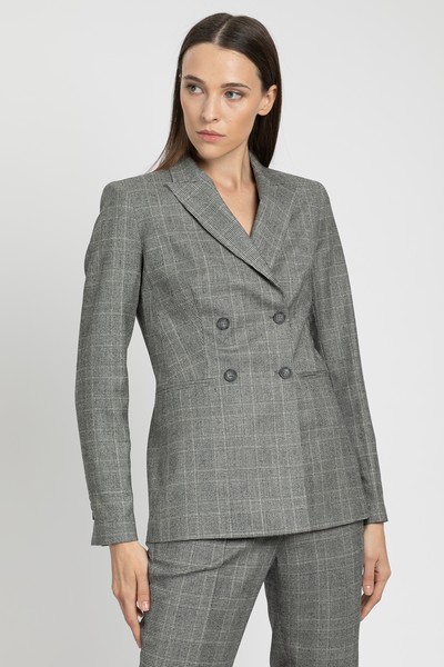 Жакет приталенного кроя VASSA&Co, пол женский, цвет серый