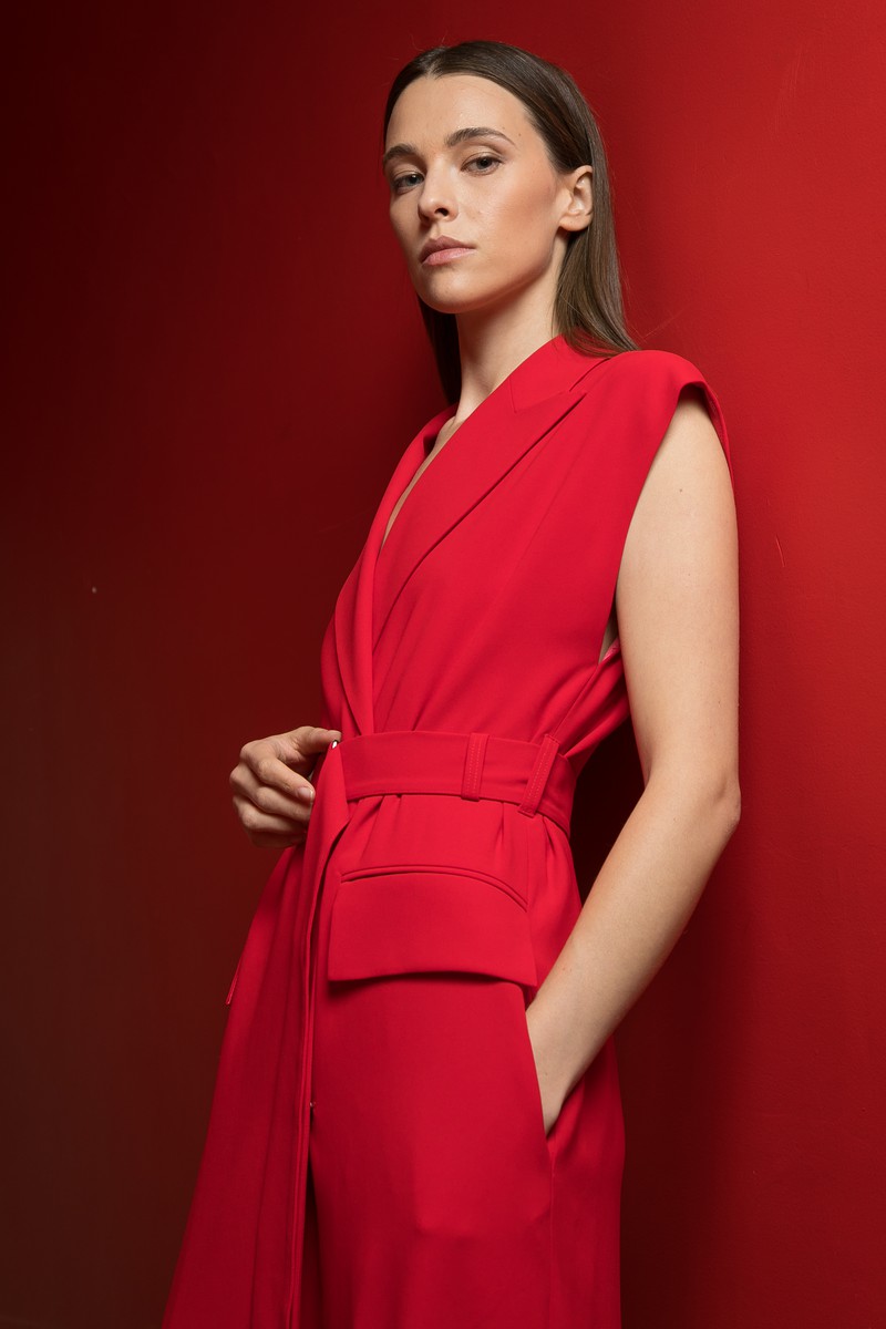 Платье-смокинг VASSA&Co, пол женский, цвет красный