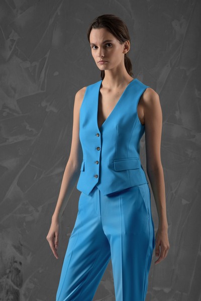 Жилет VASSA&Co, пол женский, цвет голубой