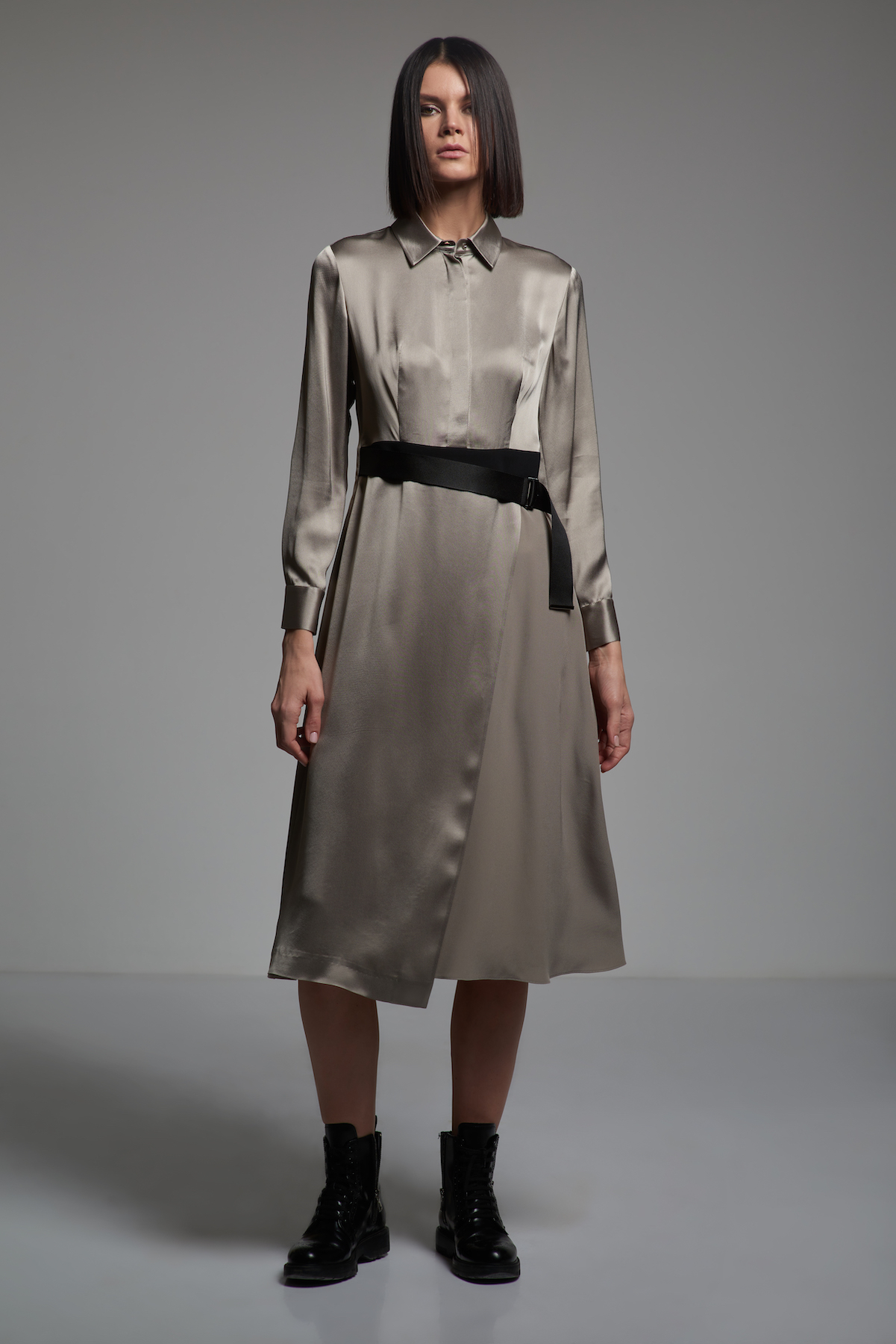 Dress female ПЛАТЬЕ VASSA&Co Серый