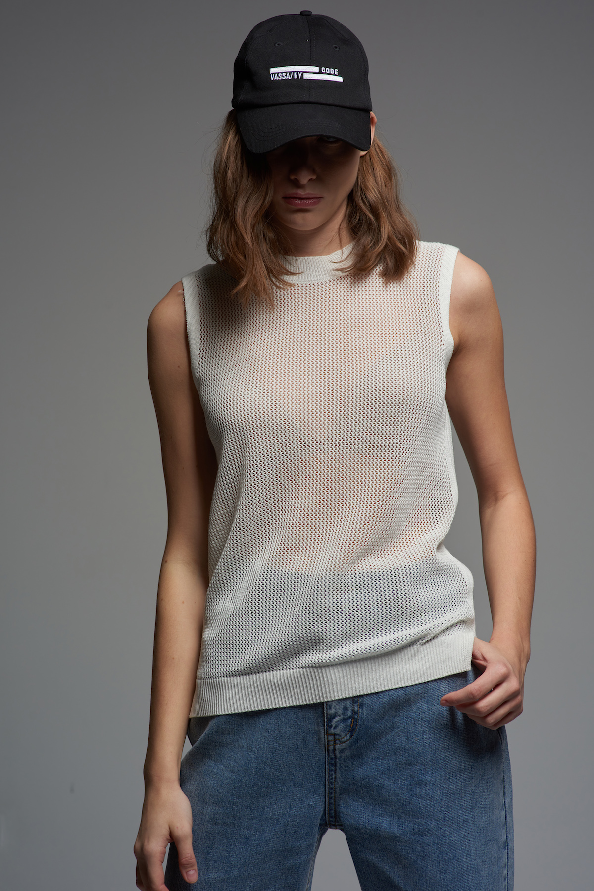 Top VASSA CODE, пол female, цвет White