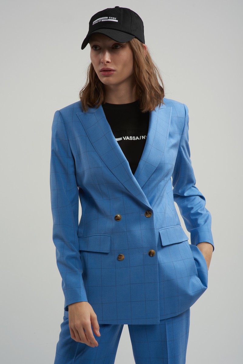Jacket VASSA CODE, пол female, цвет голубой