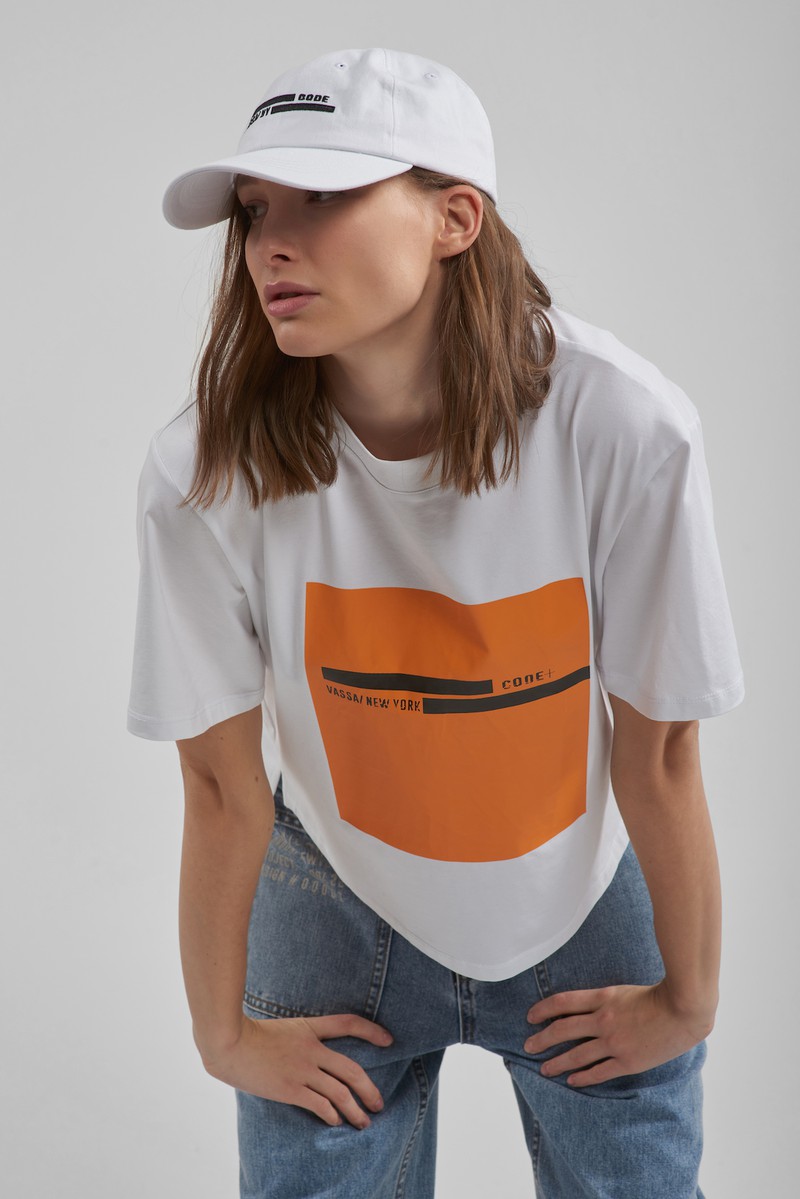 T-shirt VASSA CODE, пол female, цвет white