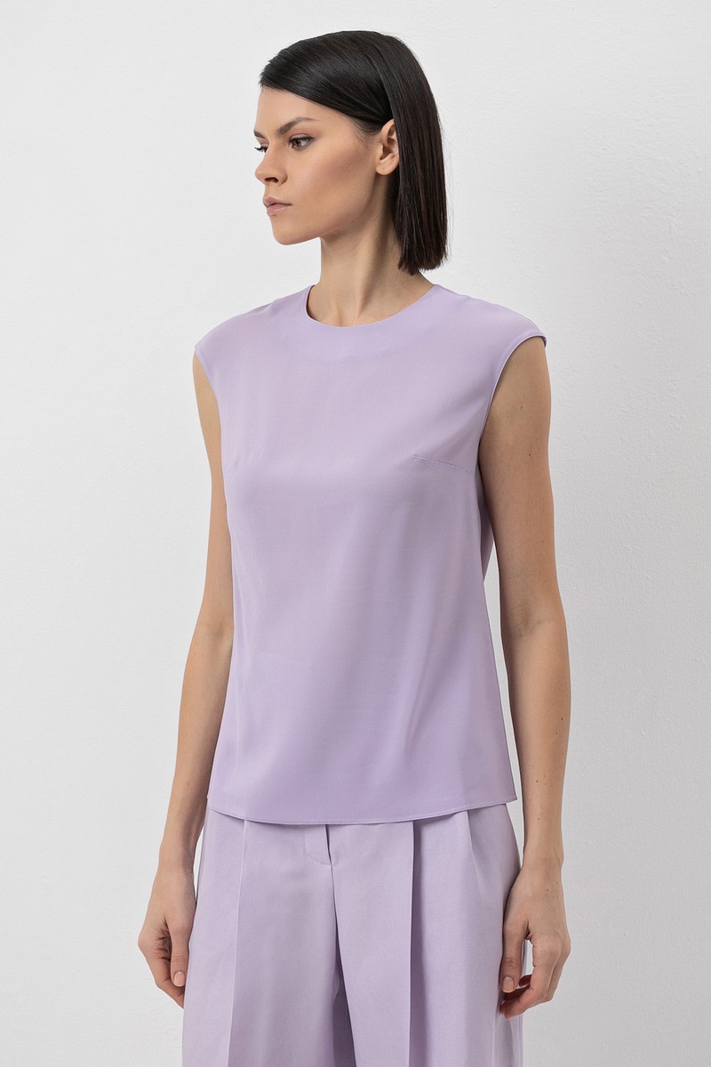 Базовая блузка из вискозы VASSA&Co, пол женский, цвет розовый