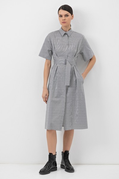 Платье-рубашка VASSA&Co, пол женский, цвет черный