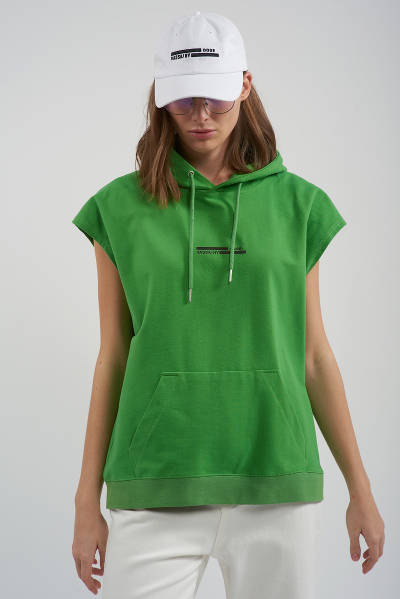 Hoodie VASSA CODE, пол female, цвет зеленый