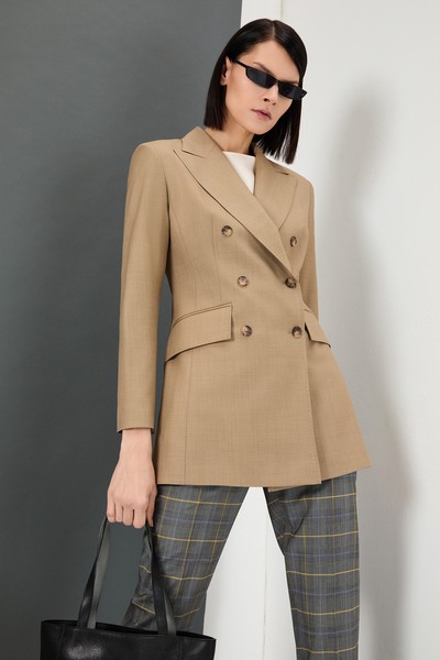 Двубортный жакет VASSA&Co, пол женский, цвет хаки