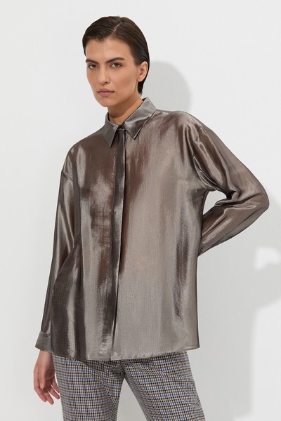Блузка VASSA&Co, пол женский, цвет коричневый