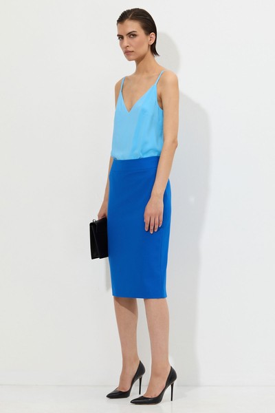 Юбка-карандаш VASSA&Co, пол женский, цвет синий