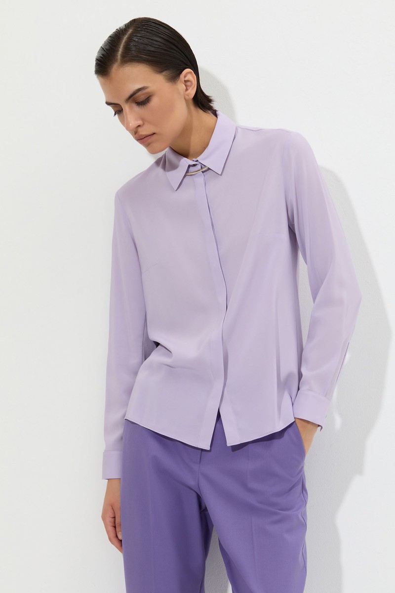 Блузка в сиреневом оттенке VASSA&Co, пол женский, цвет фиолетовый