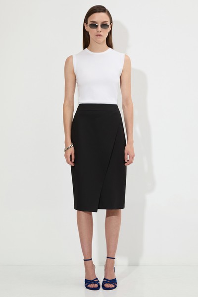 Юбка с имитацией запаха VASSA&Co, пол женский, цвет черный