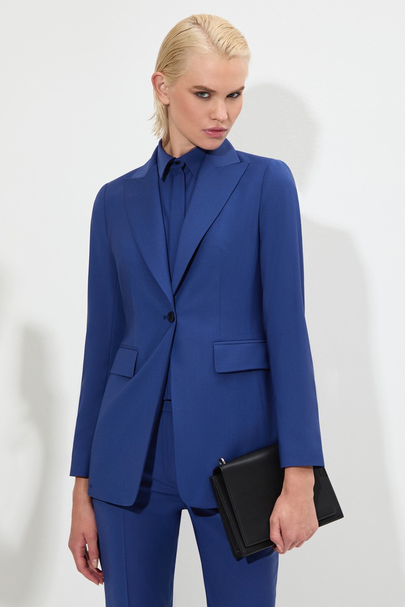 Жакет с манишкой VASSA&Co, пол женский, цвет синий