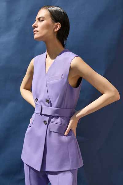 Двубортный жилет VASSA&Co, пол женский, цвет фиолетовый